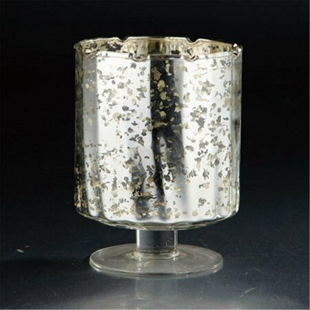 DIAMOND STAR 6.5 x 4.5 in. Hurricane Candle Holder, Silver 51282